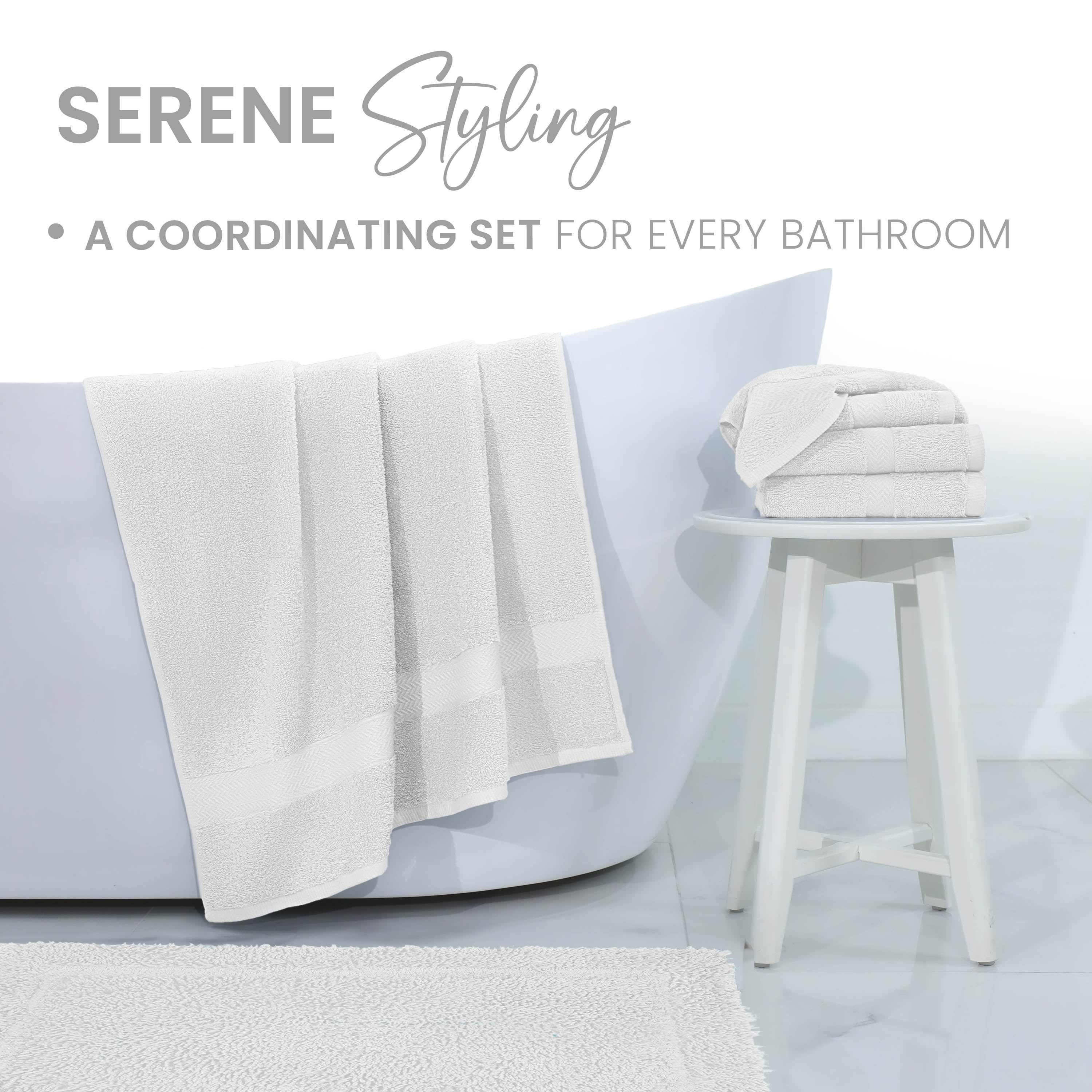 Martex Cotton Bath Rug | Ringspun Soft & Absorbent Non-Slip Quick-Dry Bathroom Mat | White
