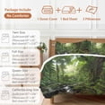 thumbnail image 6 of Forest Comforter Set Full Size, Landscapes Tree Streams Soft Bedding Set for Man Woman, 4 Pieces Duvet Cover Set with Fitted Sheet, 2 Pillowcases, 6 of 9