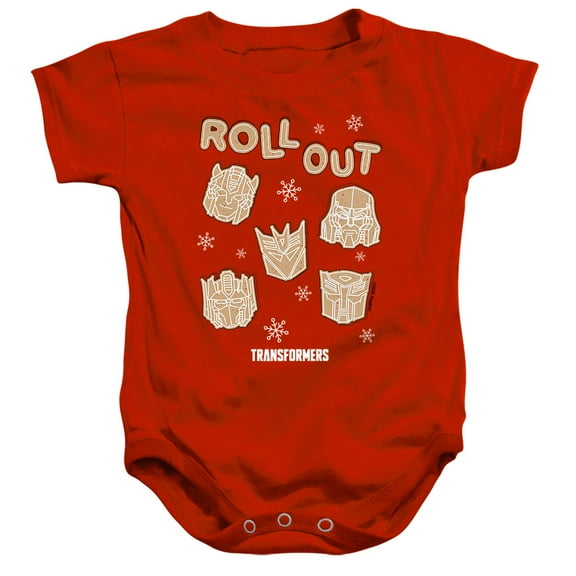 Transformers Roll Out Christmas Cookies Unisex Infant Snap Suit for Baby, Red, Small