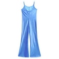 thumbnail image 6 of CHICTRY Kids Girls Shiny Bell-Bottomed Full Bodysuit Metallic Jazz Dance Unitard Sleeveless Gymnastics Jumpsuit Blue 10, 6 of 7