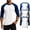 Navy, variant on LNZGNM 3 Pack Men's 3/4 Sleeve Shirts Crew Neck Baseball T Shirts Moisture Wicking Athletic Tops,Navy(L)