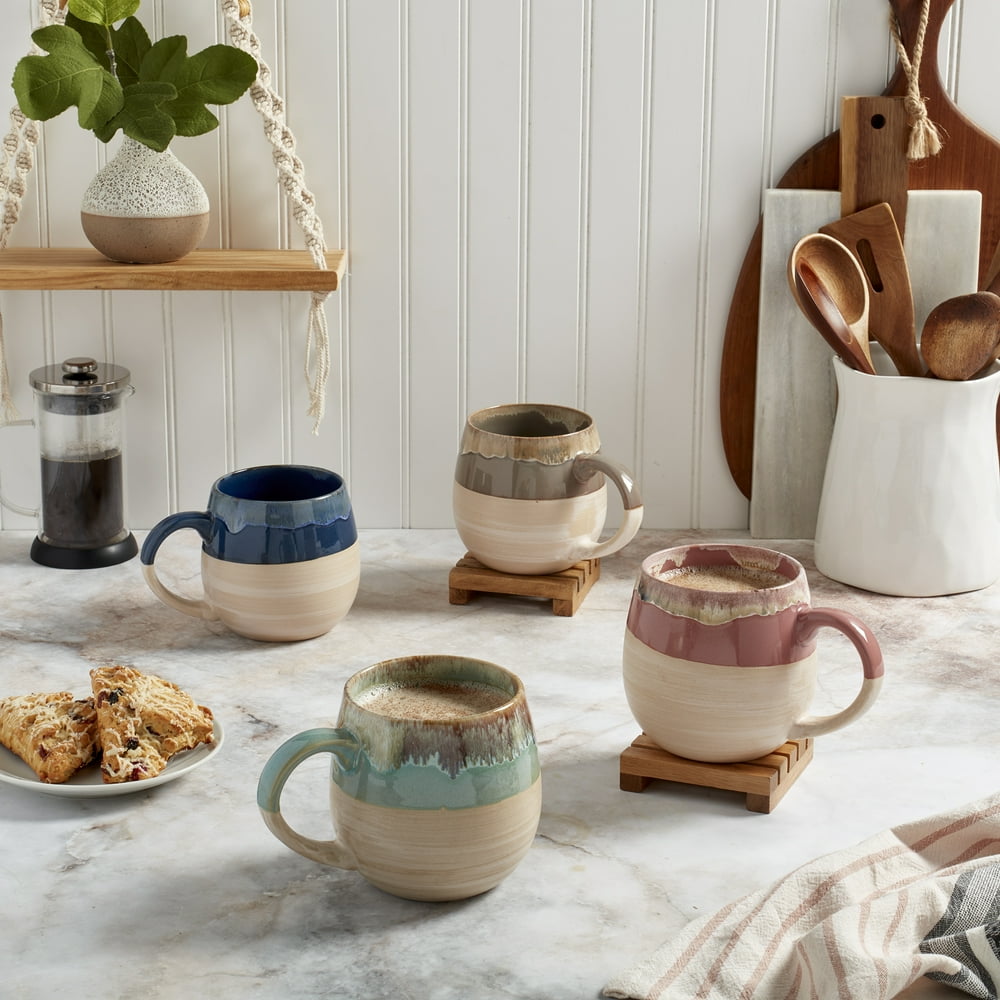 Tabletops Gallery Tuscon Jumbo Soup or Coffee Bowls Stoneware Mug Set