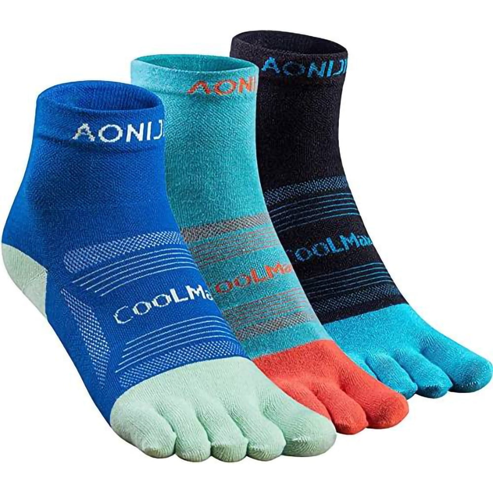 AONIJIE Coolmax Toe Socks for Men Finger Athletic Running Ankle Socks