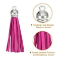 thumbnail image 3 of Uxcell 20Pack 2.2" Leather Tassels Keychain Charm with Silver Cap for DIY, Fuchsia, 3 of 6
