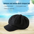 thumbnail image 2 of Peaked Caps Retro Fashion Warm Woolen Beret Octagonal Hats Easy Matching Sun Visor Design Windproof Headgear for Theme Party Light Gray, 2 of 6
