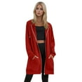 thumbnail image 2 of Resicozy Women's Zip Up Hoodies Oversized Solid Color Long Tunic Sweatshirts Casual Fall Jacket Coat with Pocket Red S, 2 of 6