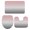 Pink, variant on 3 Piece Bathroom Rug Set, Pink Gray Non Slip Bath Mat with Contour Toilet Mat and Lid Cover, Gradient Absorbent Soft Shower Mats for Bathroom