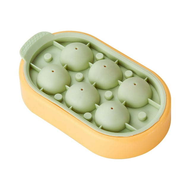 WHEANG Moule à Glaçons Créatif Circulaire 6 Compartiments Boule de Glace en Silicone avec Couvercle Machine à Glaçons Boîte à Glaçons Maison Boîte à Glace pour Réfrigérateur