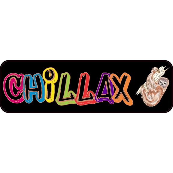 10in x 3in Chillax Sloth Vinyl Bumper Sticker Car Decal Window Stickers Decals