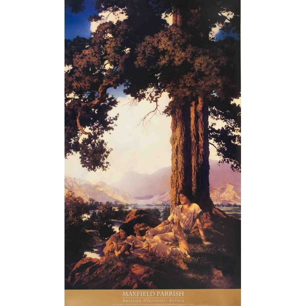 MAXFIELD PARRISH Hilltop 38" x 22" Poster 1994 Realism