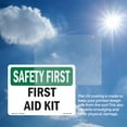 thumbnail image 5 of First Aid Kit OSHA SAFETY FIRST Vinyl Decal Label 7 Inch x 5 Inch - 10 Pack, 5 of 6