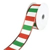 Christmas Iridescent Stripes Wired Ribbon, 1-1/2-Inch, 10-Yard
