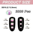 thumbnail image 2 of Uxcell Rhinestones redondos de fondo plano, gemas de cristal de vidrio para manualidades DIY, decoración de ropa y arte de uñas Plata AB SS10, 2 of 7