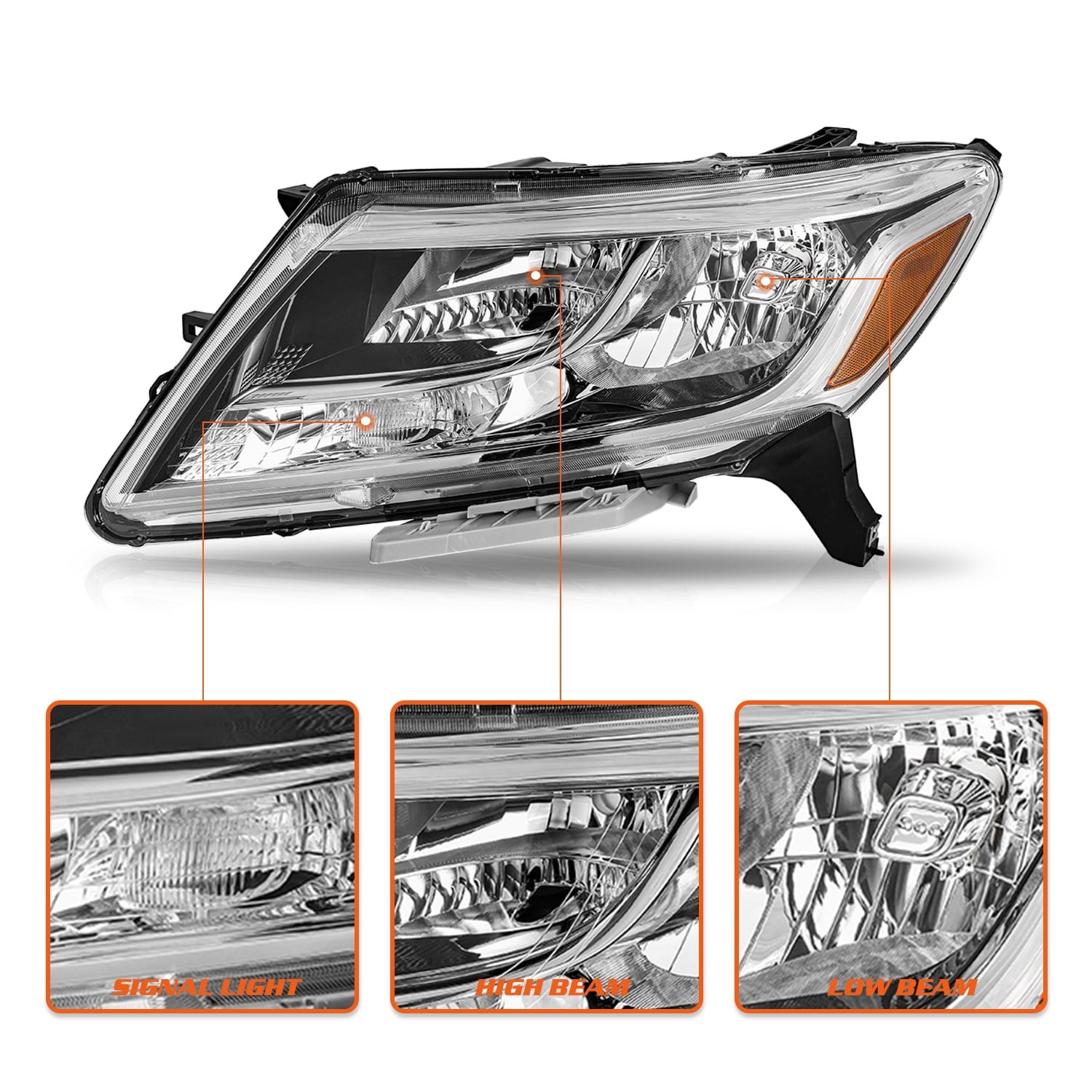 For 2013-2016 Nissan Pathfinder 4DR Halogen Headlights Assembly Headlamps Pair