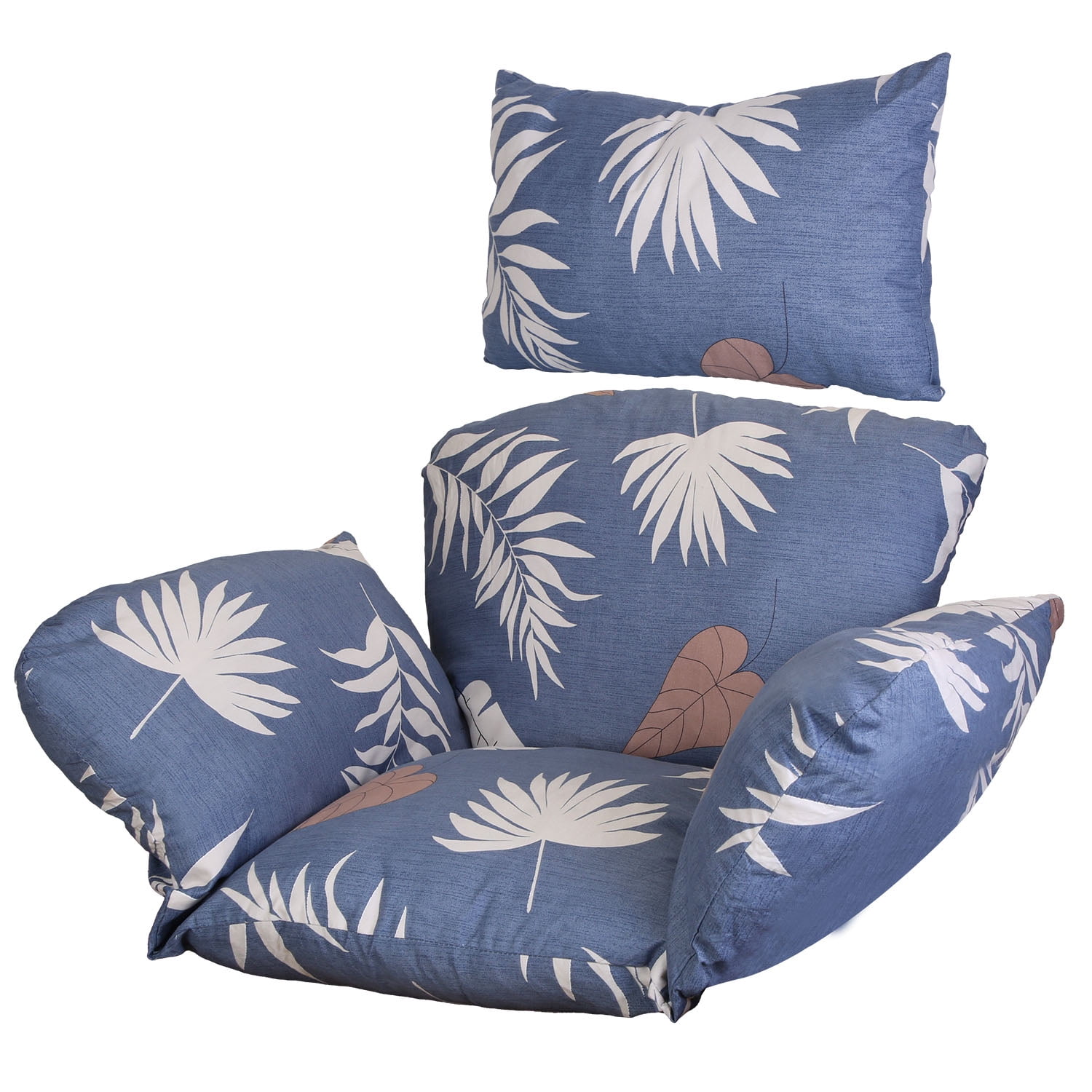 Outdoor Egg Chair Cushions Hanging Basket Seat Cushion Thicken Soft Egg Swing Chair Pad with Headrest for Backyard, Deck, Sun Room, Garden,Swimming Pool