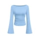 thumbnail image 1 of Camiseta PRETTYGARDEN Otoño 2025 Crop Top de Manga Campana Azul Cielo XL, 1 of 8
