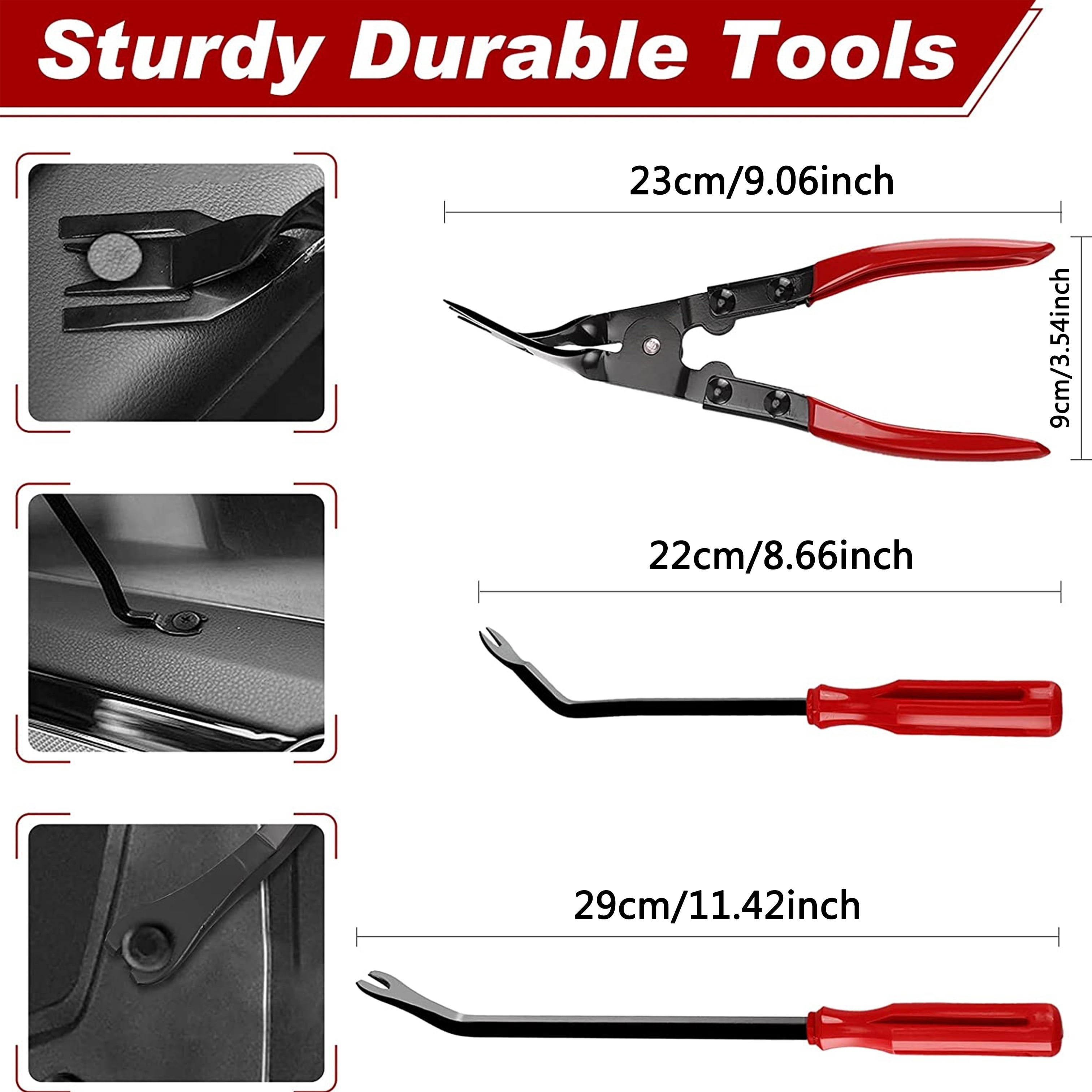43pcs Auto Trim Removal Tool Kit Car Interior Panel Clip Remover Set Fastener Removal Tools with Terminal Extractor Pliers Screwdriver Storage Bag