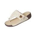 thumbnail image 3 of Willtoo Women Wedge Sandals Platforms Open Toe Chunky Heels Hollow Slippers Slip on Vintage Wide Width Non-Slip Summer Dressy Solid Color Fashion Walking Comfort Beach Outdoor Shoes, 3 of 5