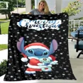 thumbnail image 3 of Manta de felpa suave con dibujos animados de Disney Stitch, manta de franela para sala de estar, dormitorio, cama, sofá, funda de picnic, 3 of 5