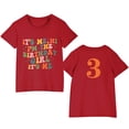 thumbnail image 1 of T-Shirt Confortable à Manches Courtes Décontracté pour Tout-Petit HVOBBTY, T-Shirt Imprimé d'Anniversaire pour Garçons et Filles Tout-Petits, Mode Col Rond, Haut à Manches Courtes Imprimé Rouge, 3 Ans, 1 of 5