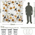thumbnail image 4 of Halloween Shower Curtain for Bathroom,Fall Ghost Witches Hat Pumpkin Bat Shower Curtains with Hooks,Farmhouse Colorful Polyester Fabric Shower Curtains Machine Washable Waterproof Bath Decor 72" x 72", 4 of 6