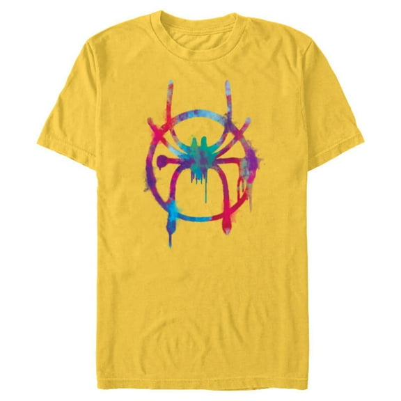 Marvel Spider-Man Into the Spider-Verse Rainbow Icon - Short Sleeve Blended T-Shirt for Adults - Customized-Yellow