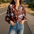 thumbnail image 5 of Chuancc Long Sleeve Tops For Women Long Sleeve Dressy Tops For Women Womens Long Sleeve Work Tops Collared Shirts For Women Fall Shirt Fall Outfits Tops For Women Trendy Pink S, 5 of 7
