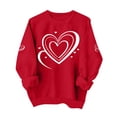 thumbnail image 6 of Sweatshirt for Women Graphic Heart Print Crewneck Long Sleeve Loose Fit Casual Pullover Tops Fashion Festive Heart Pattern Clothes for Daily Wear, 6 of 7