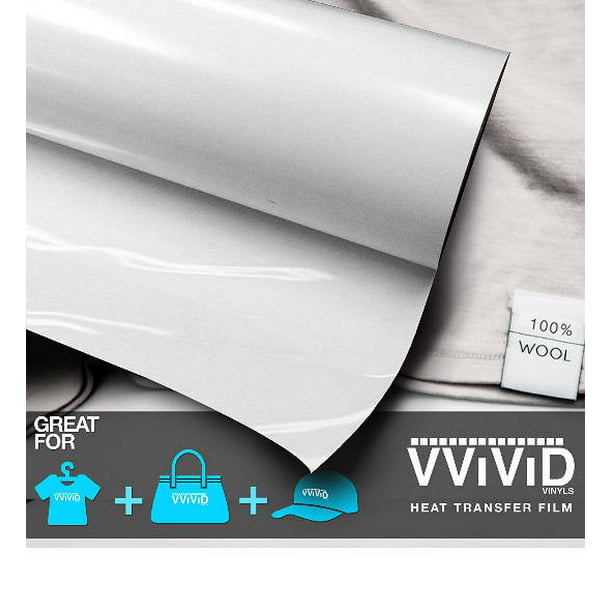 White Iron On Letter Heat Transfer Paper Vinyl Decal Roll HeavyDuty HTV Film 12" x 3ft (36
