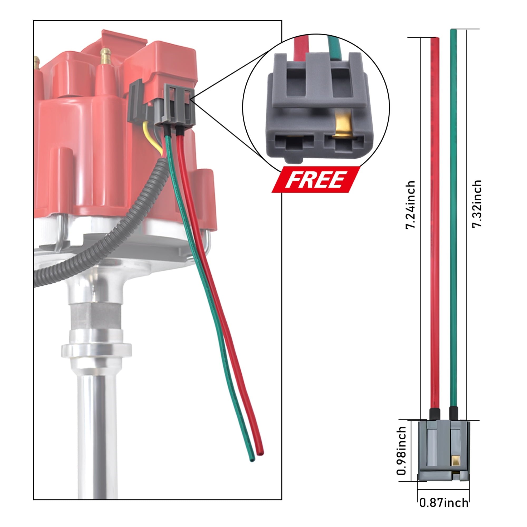 Performance Master GM08 HEI Distributor & Ignition Wires 65K Volt 9000RPM for Chevy V8 350 454 SBC