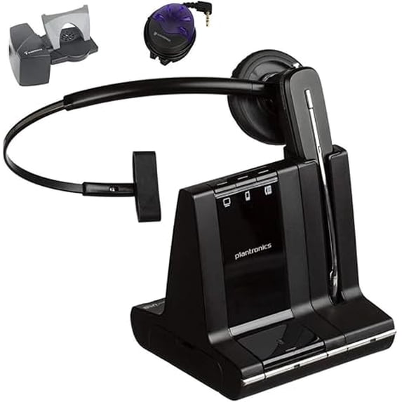 Restored Plantronics Savi W740 Wireless Office Headset System (Headset+Lifter+Busy Light) (Refurbished)