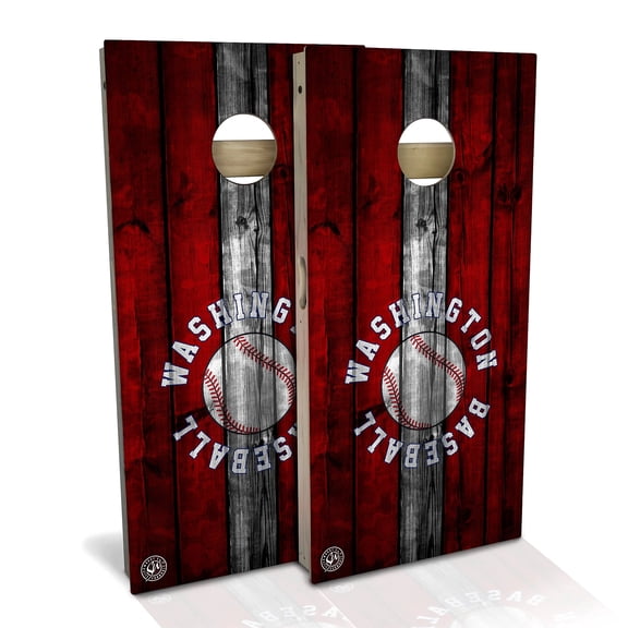 Skip's Garage | Washington Baseball Cornhole Board Set | Includes Boards & Bags | Choose Your Size & Accessories