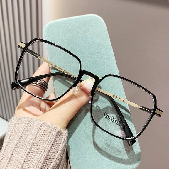 Reading Glasses for Women Men- Blue Light Blocking Readers, Anti Glare Computer Glasses, Oversize Square Eyestrain, Black, 3.5x