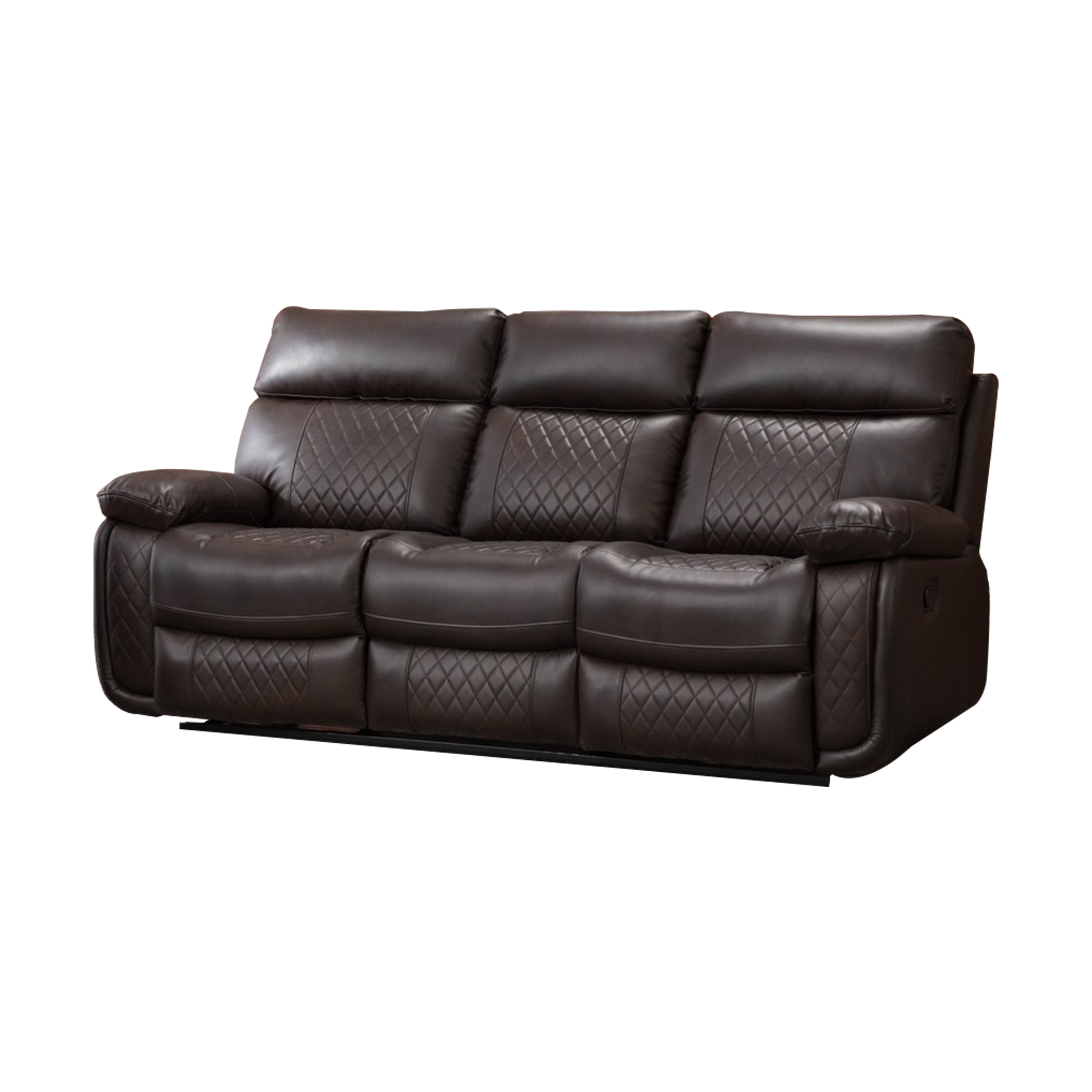 Contemporary 2-Piece Faux Leather Upholstered Living Room Sofa Set, Sofa & Loveseat, Brown