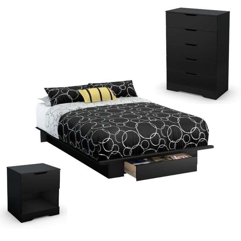 3 Piece Queen Platform Bedroom Set with Dresser and ...
