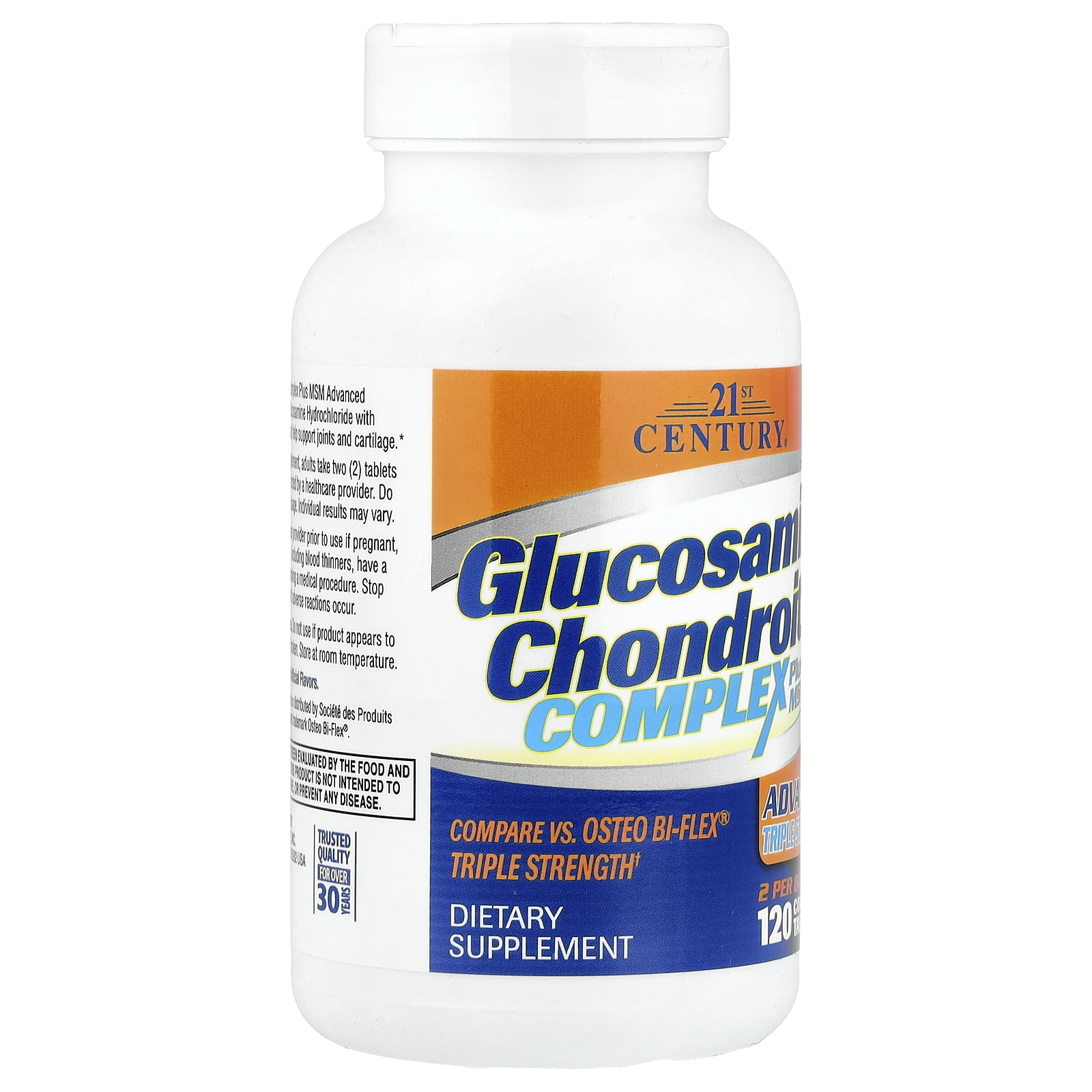 21st Century Glucosamine Chondroitin Complex Plus MSM, Advanced Triple Strength, 120 Coated Tablets