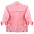 thumbnail image 2 of loveimgs Veste en Jean Courte Décontractée pour Femmes à Manches 3/4 avec Boutons Veste Courte de Moto, 2 of 7