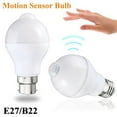 LED 9W E27 B22 PIR Motion Sensor Globe Bulb Auto ON/OFF Light Saving