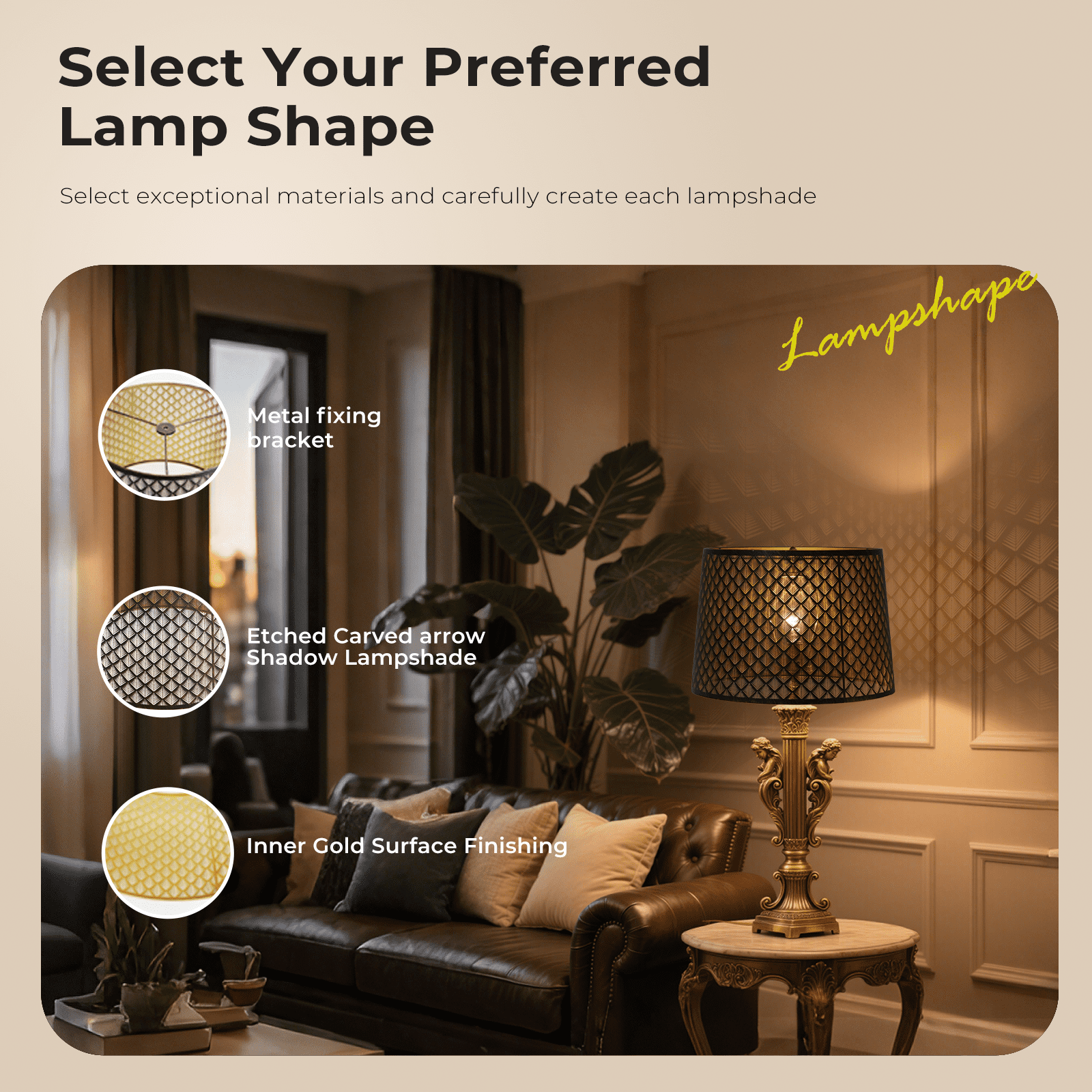Small Arrow Etched Metal Lampshade in Antique Copper and Gold Dual-Tone 14x16x11 Spider Fitter Perfect for Floor Lamp Shade and Table Lamp Shades