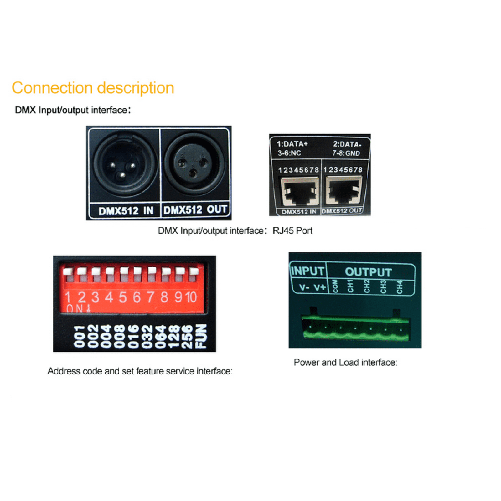 CSYANXING Multi-Function LED Light Controller DMX 512, XLR-3 & RJ45, Enhances RGB Lighting Effects