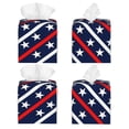 thumbnail image 2 of Goofa Patriotic Star Tissue Box Cover PVC Leather Tissue Holder Square Facial Tissue Case Facial Paper Organizer Dispenser for Bathroom, Vanity Countertop, 2 of 8