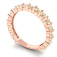 thumbnail image 2 of 1.52 ct Brilliant Round Cut Natural Morganite 18K Rose Gold Eternity Band SZ 8.25, 2 of 6