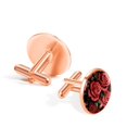 thumbnail image 3 of Rose Men's Stainless Steel Shirt Cufflinks for Formal Attire, 3 of 6