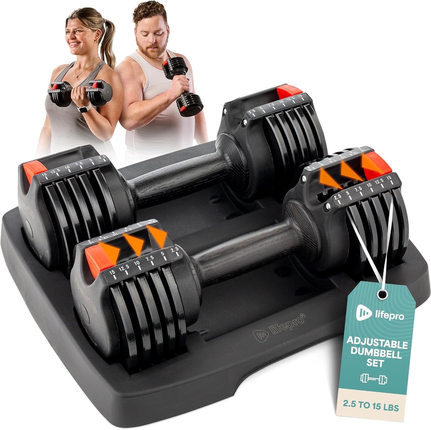 ATIVAFIT ダンベル 可変式 片方12.5kg ×2set Ativafit Adjustable Dumbbell 12.5 Pounds Fitness Dial Dumbbell