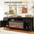 thumbnail image 5 of LazySunsets 70" Electric Fireplace TV Stand for TVs Up to 80 Inches,Farmhouse Media Console with 36" Color Changing Fireplace Insert,Barn Doors, Drawers & Adjustable Storage Shelves,Black, 5 of 7