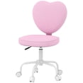 thumbnail image 1 of Chaise de Bureau à Dossier en Forme de Cœur avec Hauteur Réglable, Rose, 1 of 7