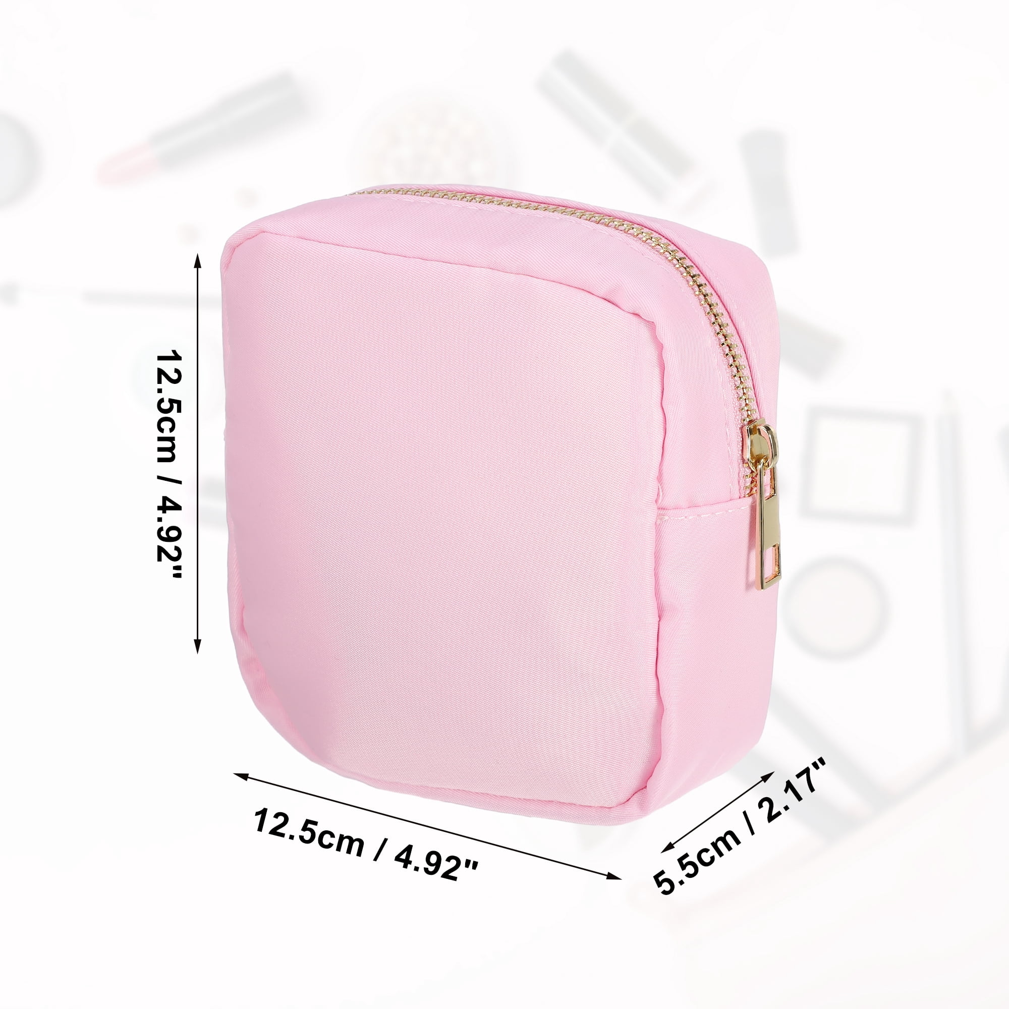 Unique Bargains Women Waterproof Makeup Bag for Business Travel Vacation Gym Light Pink