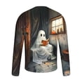 thumbnail image 5 of WAENQINLA Halloween Costomes Men Casual Long Sleeve Sweatshirts Crewneck Halloween Shirts Cute Ghost Print Party Holiday Shirt, 5 of 5