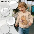 thumbnail image 6 of Yuyamidu Capybara Sweatshirt for Girls Ruffle Sholder Tops Casual Crewneck Graphic Sweatshirts Lightweight Everyday Clothes Long Sleeve Workout Pullover Size 5-6, 6 of 7