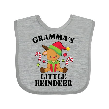 

Inktastic Christmas Gramma s Little Reindeer with Candy Canes Gift Baby Boy or Baby Girl Bib